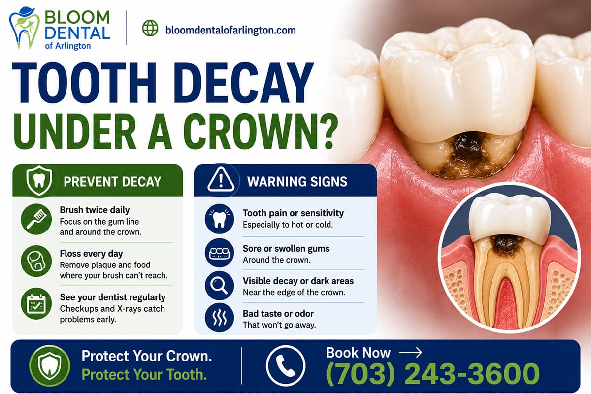 Tooth Decay Under a Crown